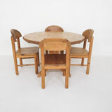 Large pinewood extendable dining table1970's