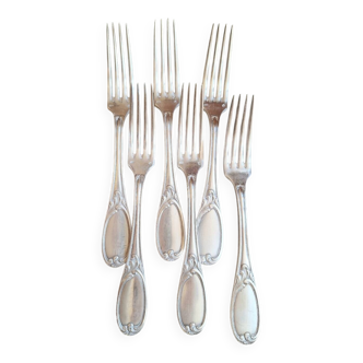 Set of 6 silver-plated dessert forks