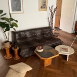 Vintage oak and slate coffee table