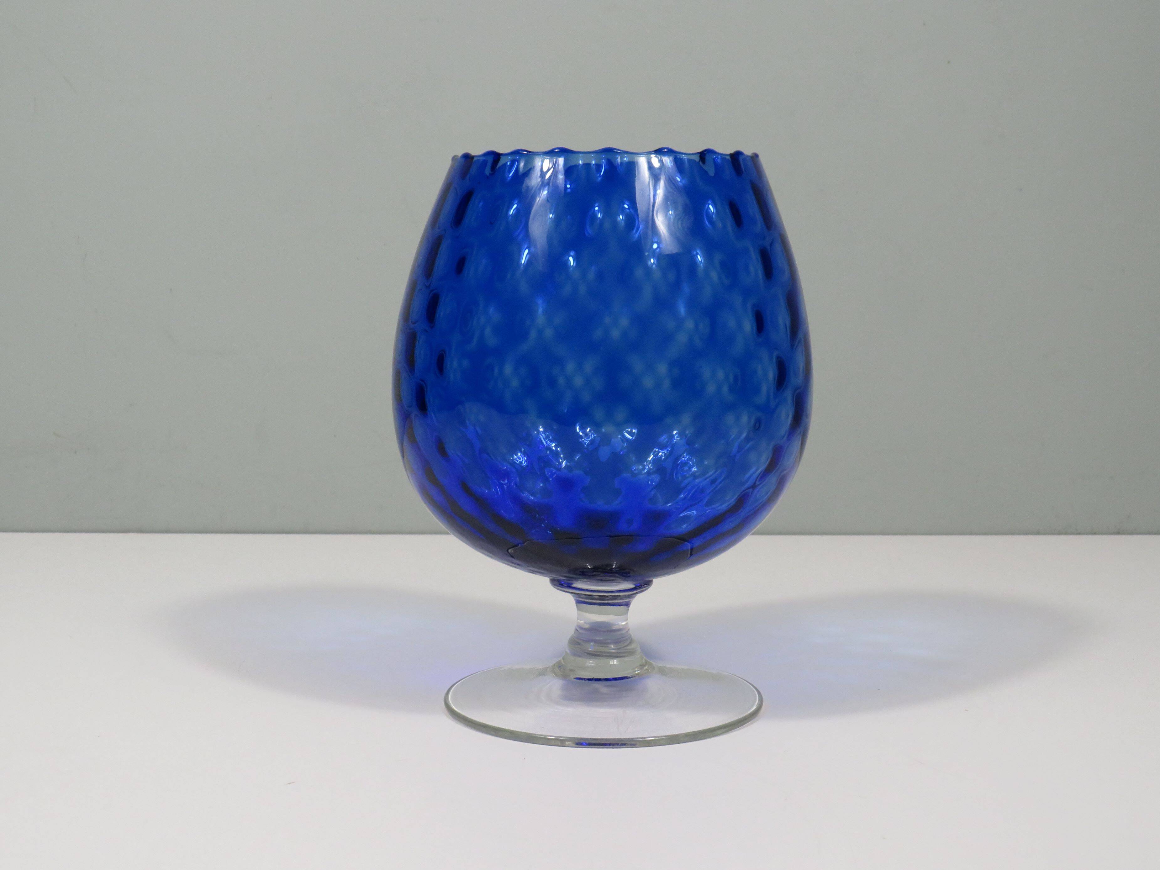 Large mouth-blown Empoli glass