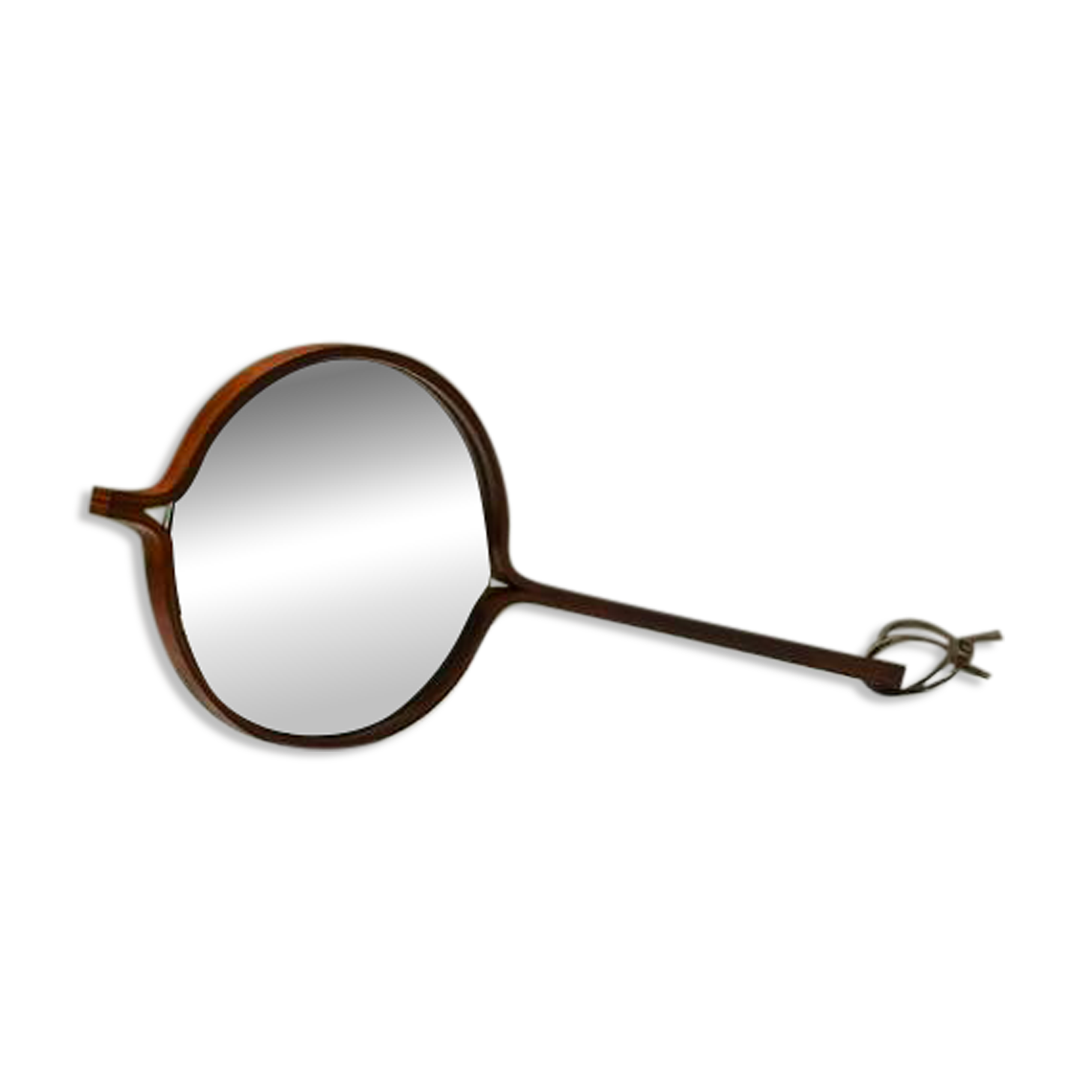Rosewood hand mirror by Hans-Agne Jakobsson made in Markaryd, 1950s Sweden.