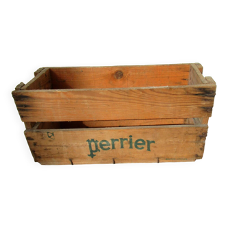 Caisse en bois publicitaire "PERRIER"