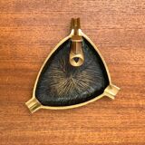 German brass ashtray with cigar cutter, 1950s.