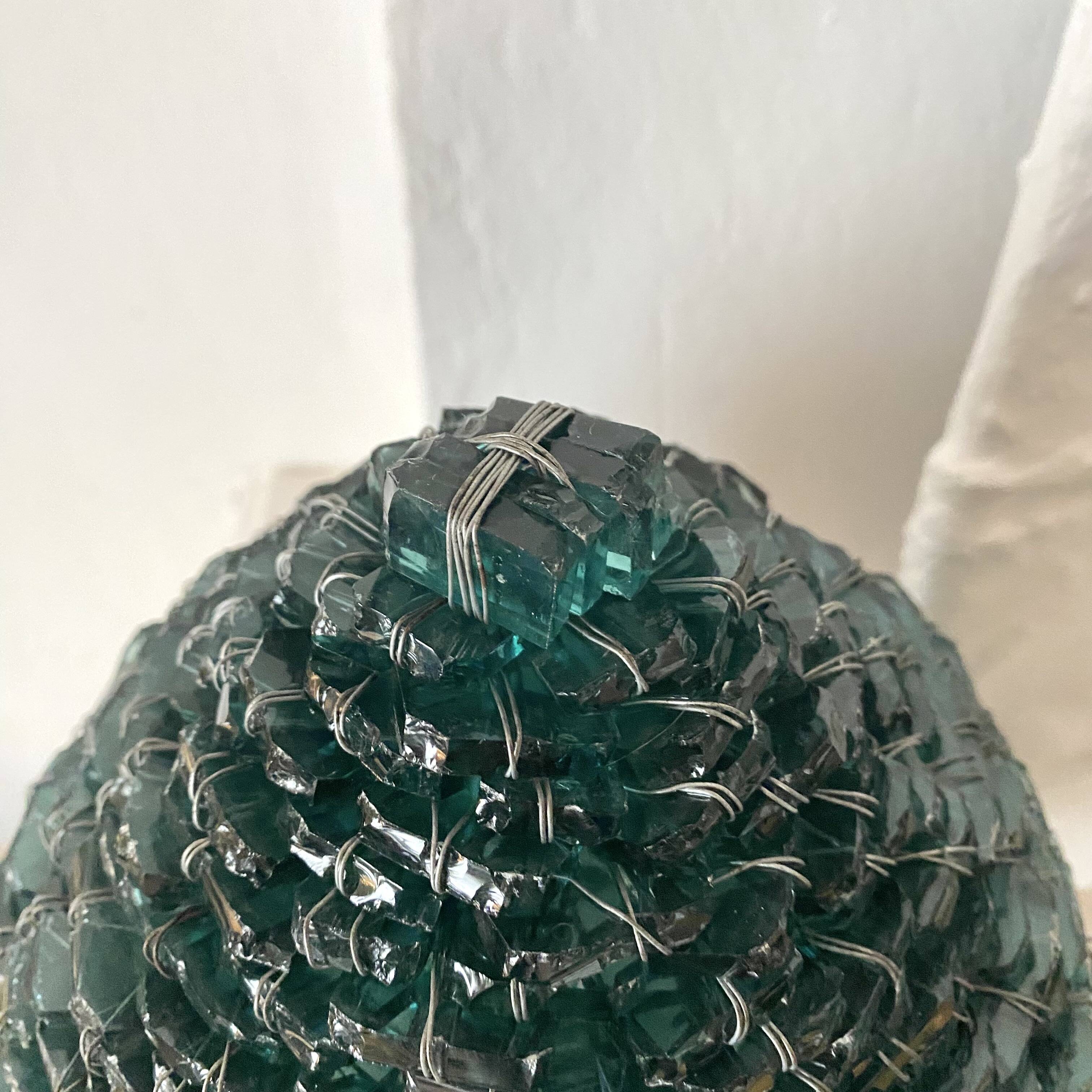 Lampe en verre empilé, esprit Murano, années 60-70