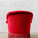 Burgundy toad armchair