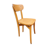 Bistro chair blond wood, signed, numbered, vintage, 50s