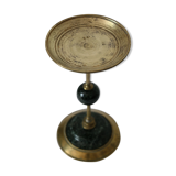 Brass and green marble candlestick
