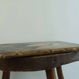 Portrait ancien français d'une dame, art populaire