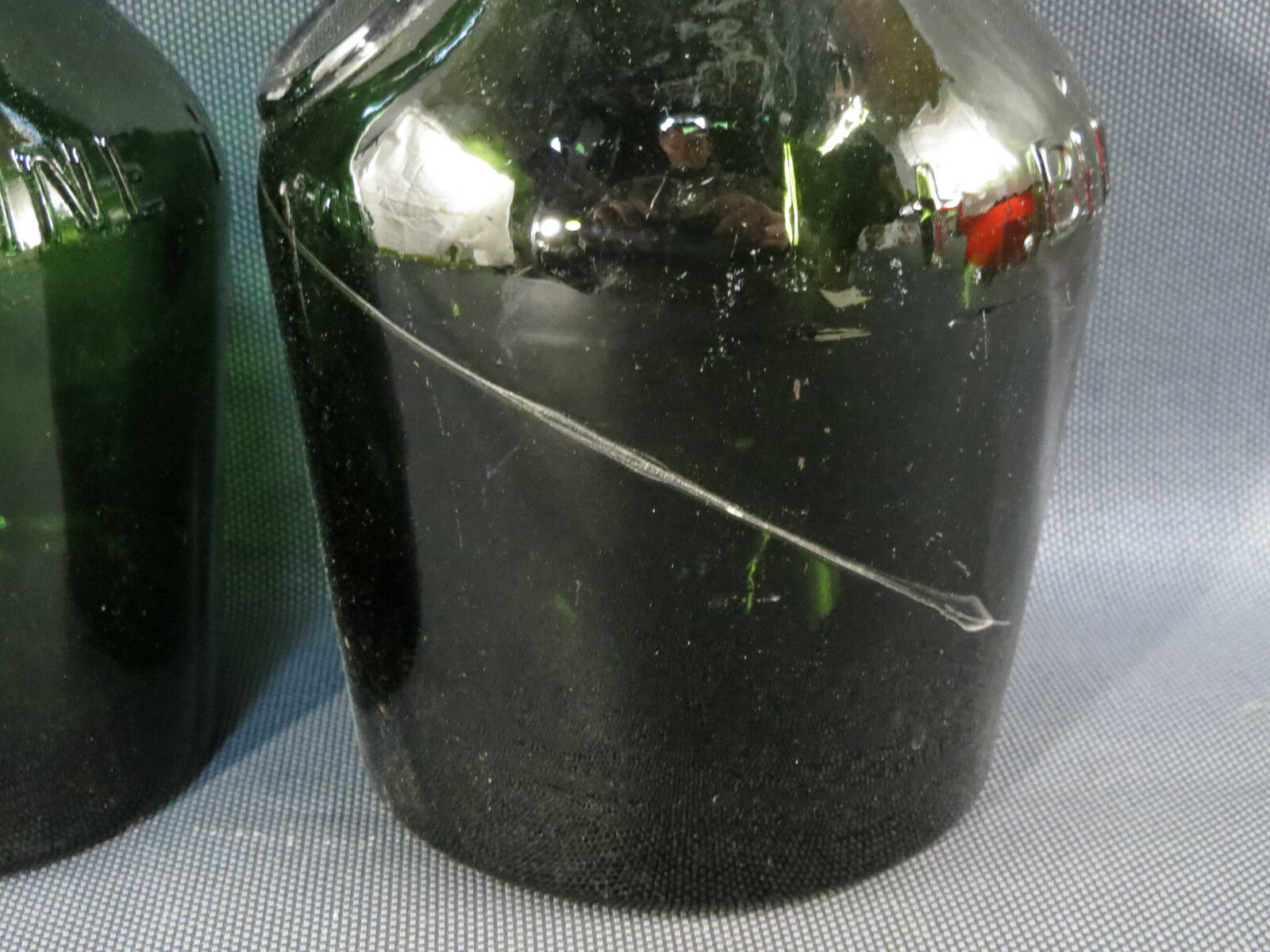 Lot of 2 old bottle of benedictine liqueur in blown glass