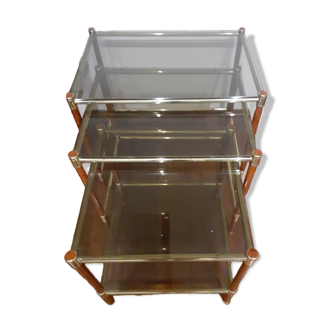 Smoked glass nesting tables
