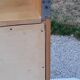 Double wall shelf in solid blond oak from the 1950s