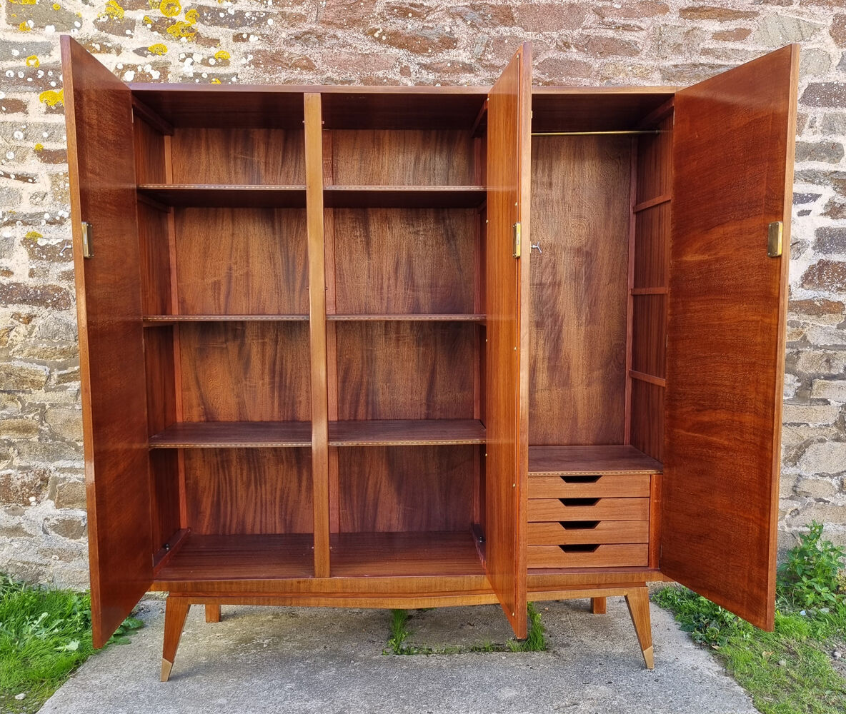 Vintage wardrobe dressing room, compass feet, 50s