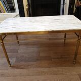 Table basse en marbre et laiton style Louis XV