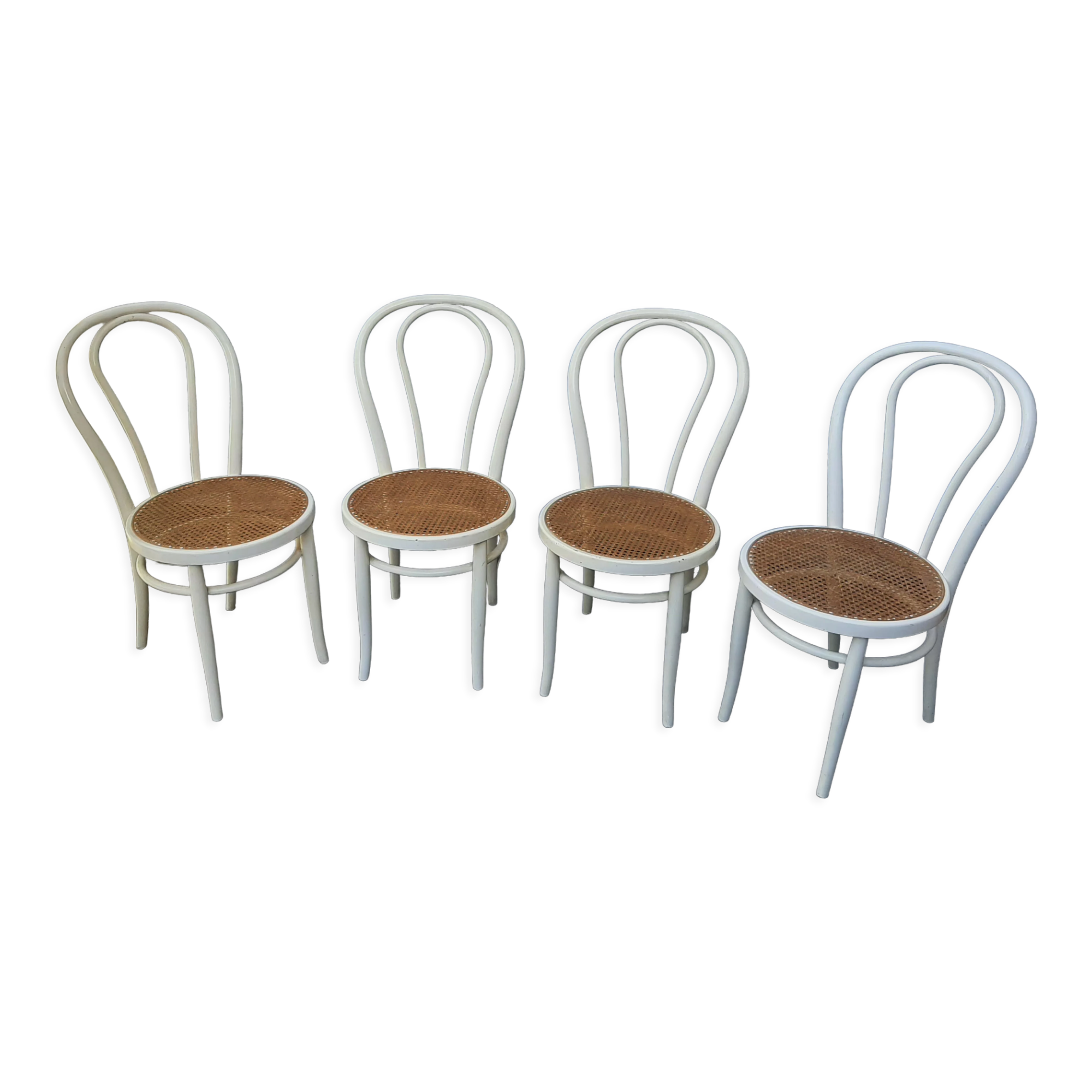 Set of 4 wooden bistro chairs turned dal vera