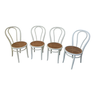 Set of 4 wooden bistro chairs turned dal vera