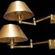 Pair of Empire pine cone gilded metal articulated wall lights