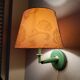 Metal wall lamp with fabric lampshade 1980