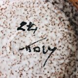 Trapezoidal vase by Fratelli Fanciullaci with plant decoration