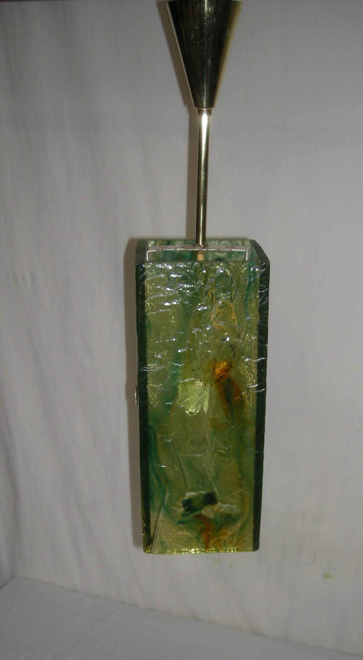 Resin pendant light in the style of Pierre Giraudon from the 60s - 70s