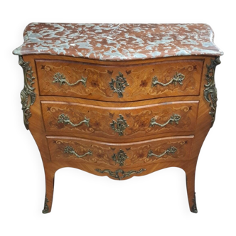 Louis XV style commode in marquetry