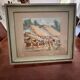 Aquarelle ancienne - Scène de Marché - École d'Indochine v. 1950