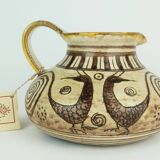 Italian mid century ceramic vase jug signed vitali handmade 1970s