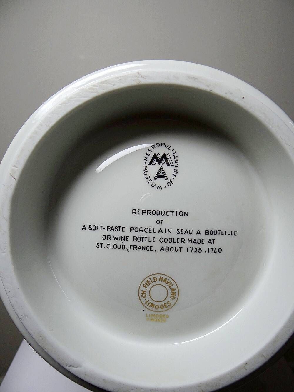 Large Haviland Limoges porcelain flowerpot / champagne bucket reproduction St Cloud