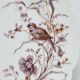 Superbe Assiette Plat Sur Piédouche XIXème Porcelaine Blanche Décor Aux Ois