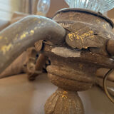 Lustre with patina, pendants and candle holders