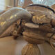 Lustre with patina, pendants and candle holders