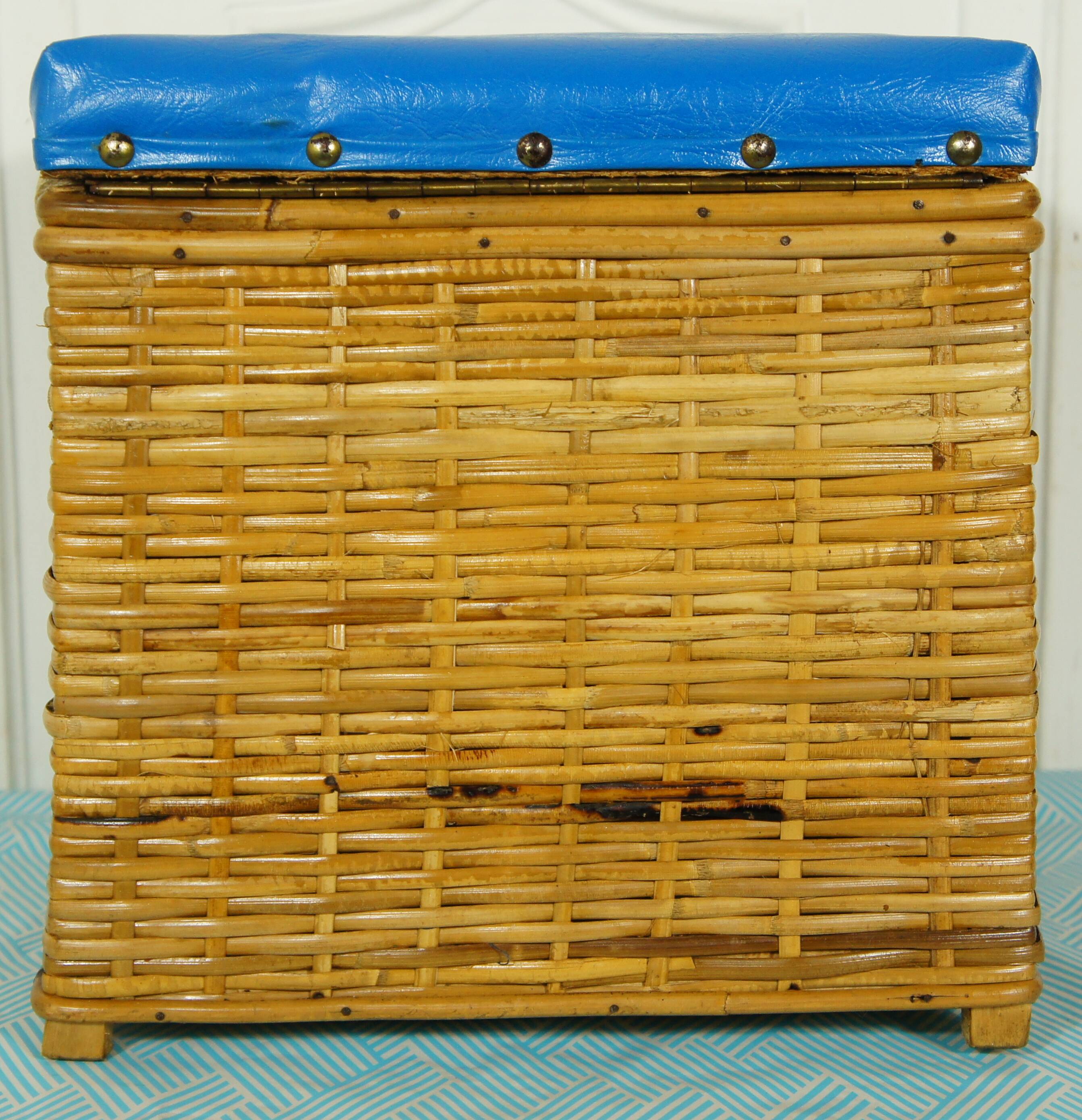 Rattan chest stool Cheney England 1960