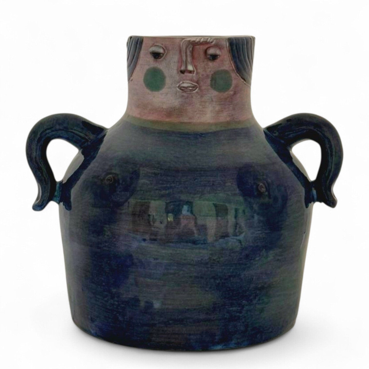 Robert and Jean Cloutier, anthropomorphic vase with a female face, circa 1958–1965.