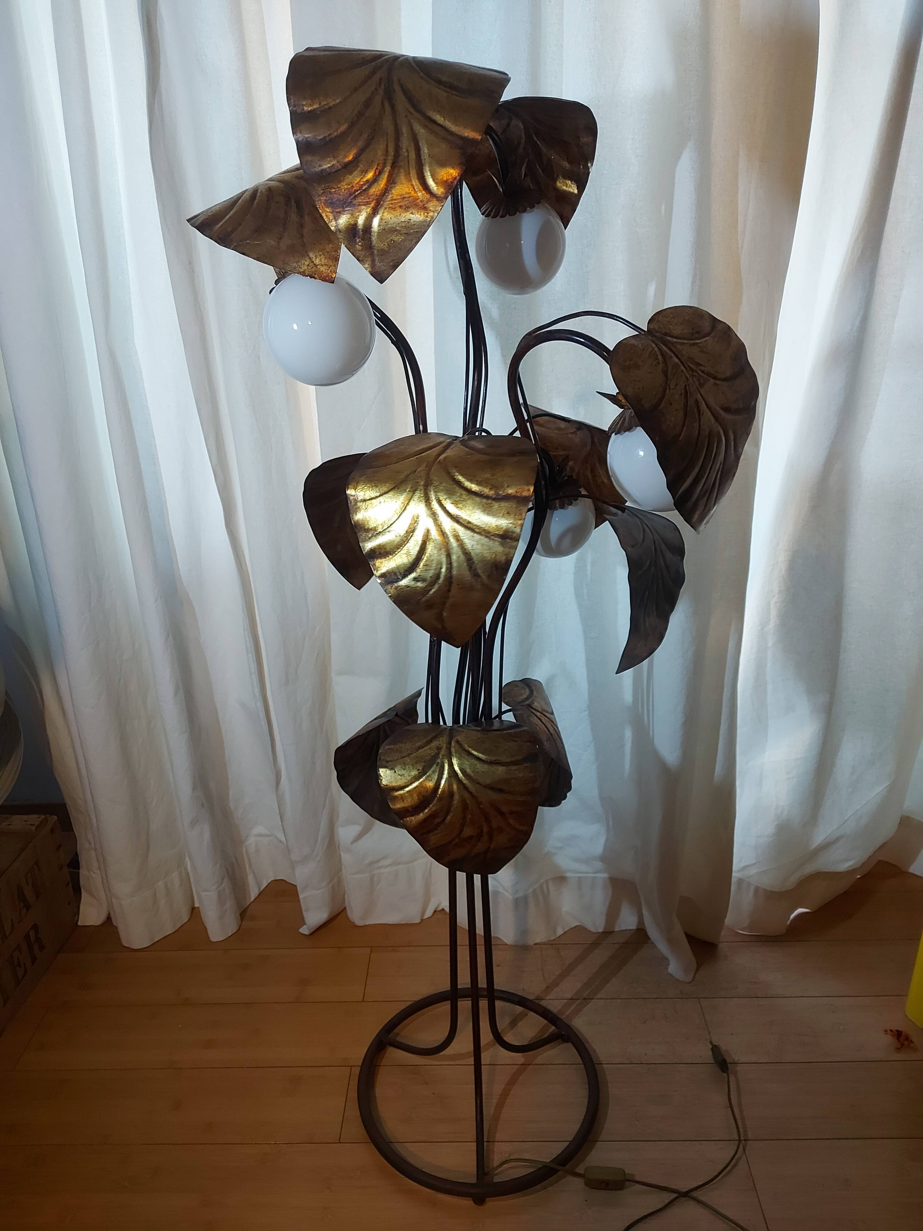 Floor lamp rhubarb leaf 70s
