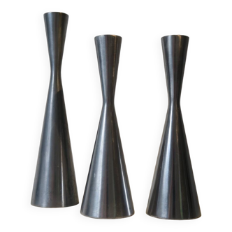 3 cast aluminum candle holders. Ikea Erika Pekkari
