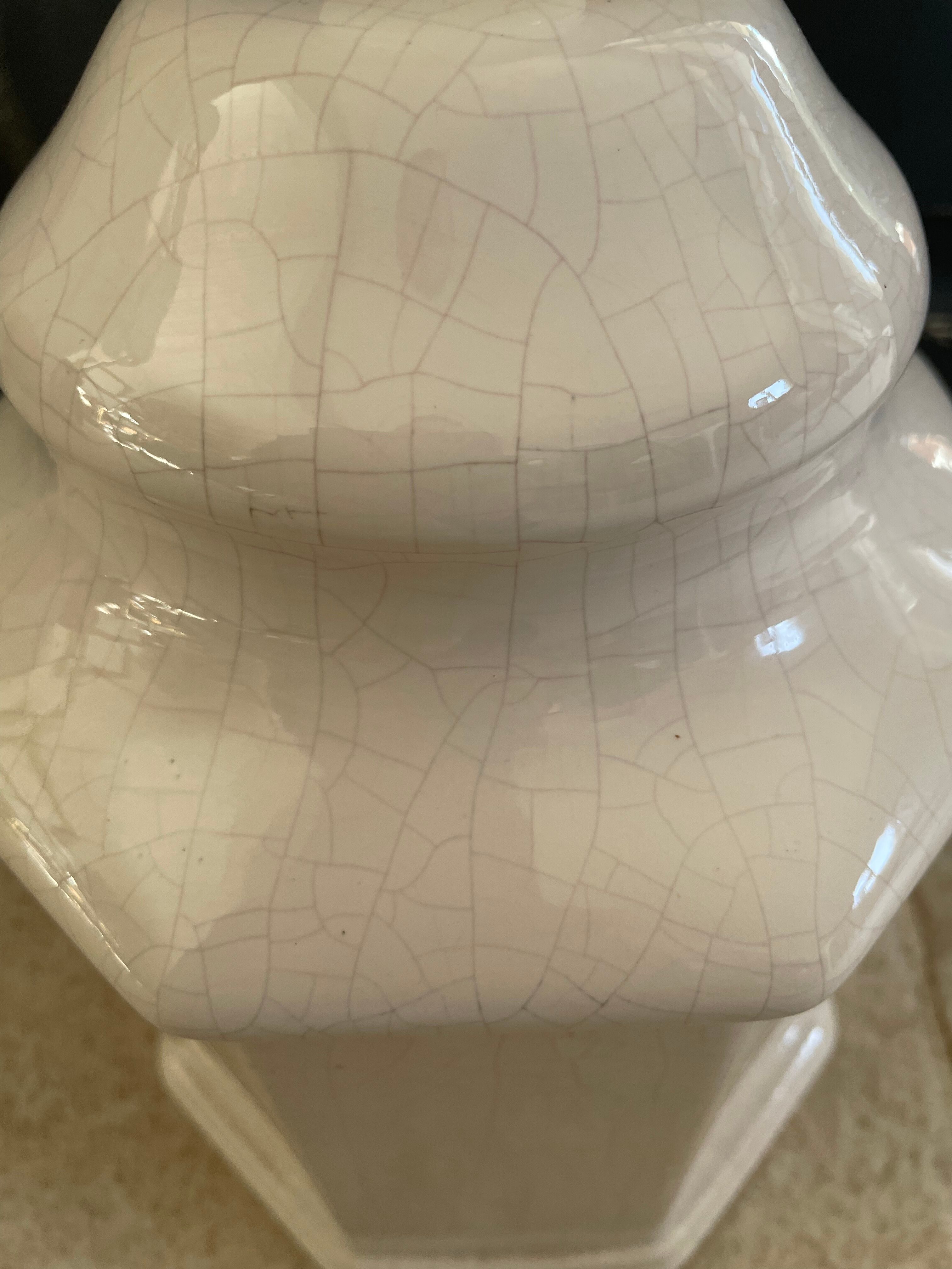 Vintage cracked ceramic lamp