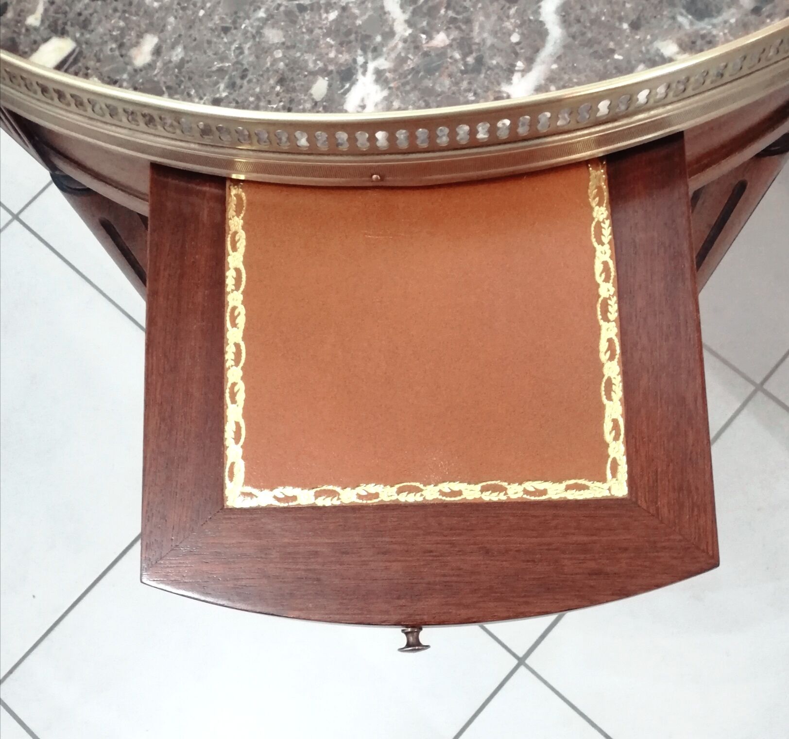 Louis XVI style hot water bottle table in cherry tree