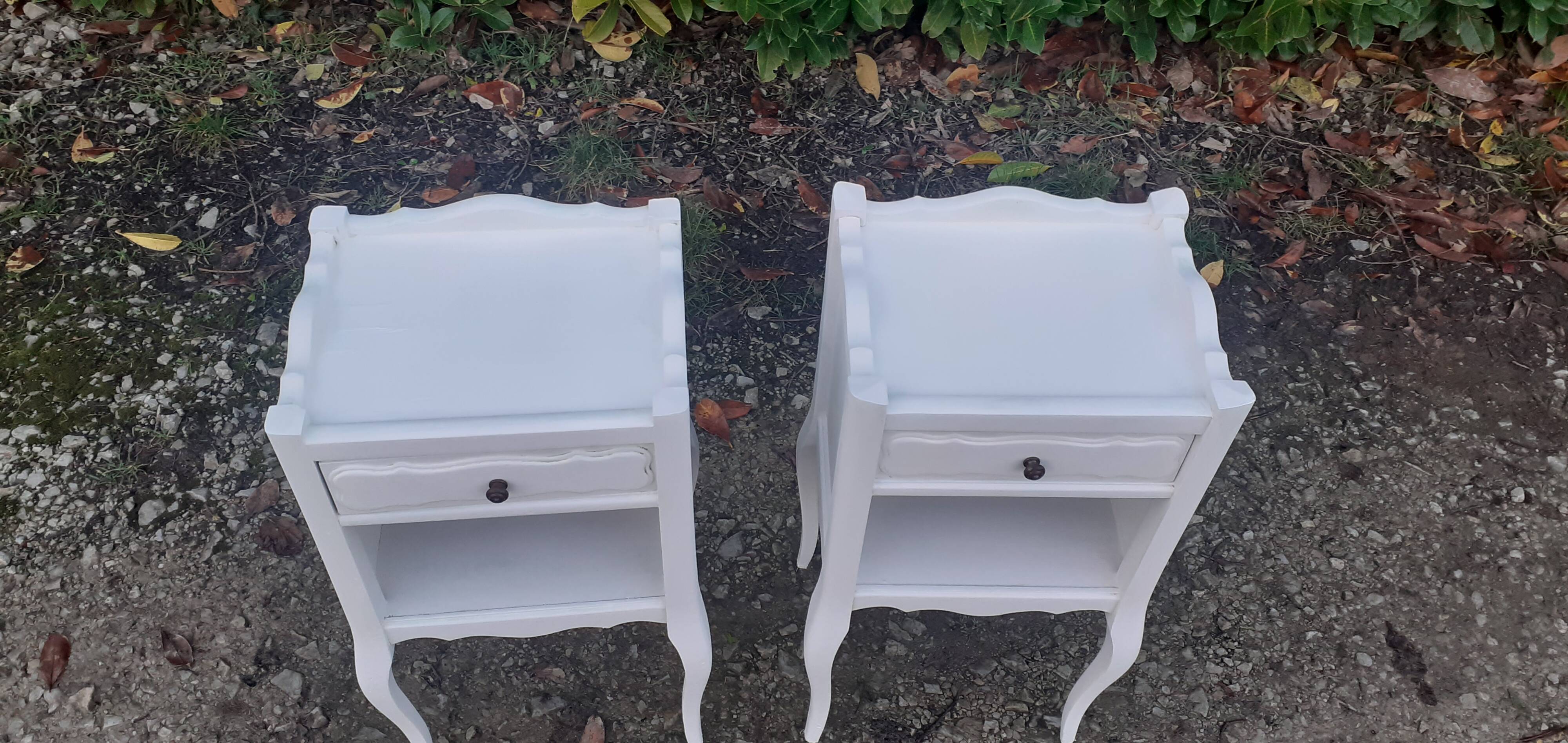 Paires de chevets 1 tiroir 1 niche blanc