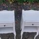 Paires de chevets 1 tiroir 1 niche blanc
