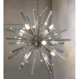 Transparent triedro murano glass sputnik chandelier