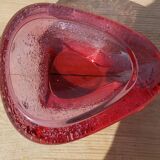 Empty pink blown glass pocket
