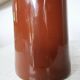 Vintage Brown Glazed Ceramic Vase: Tall Minimalist Bottle Form