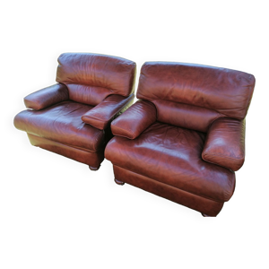 Fauteuils en cuir année 1950
