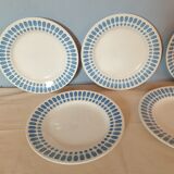 Suite of 5 flat plates Digoin Saarguemines