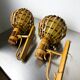 Pair of mid-century rattan wall sconces, Italy 1970s