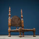 African Carved Wood & Rawhide Side Chair, 19th Century