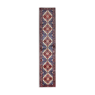 Persian handwoven wool runner rug 87x380cm