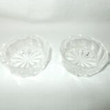 Salière and pepper in chiseled glass