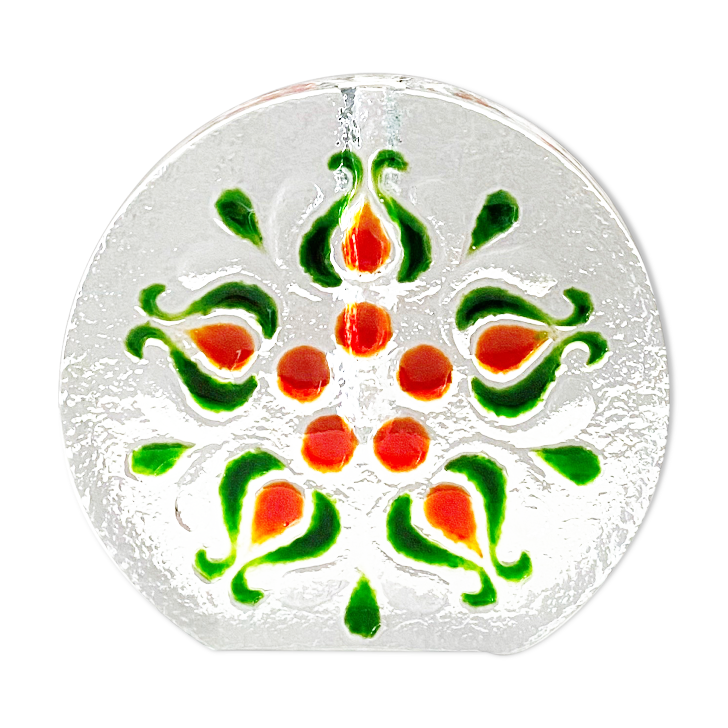 Mid Century Walther Glass Solifleur Vase, Op Art 60's