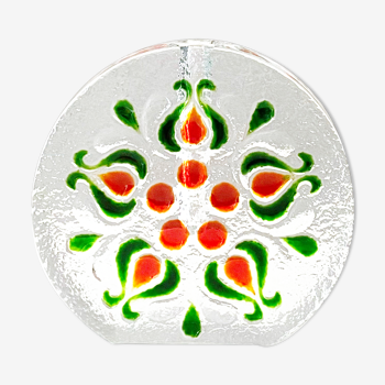 Vase Walther Glass Solifleur du milieu du siècle, Op Art 60's