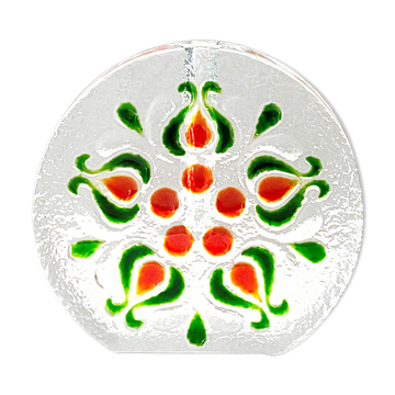 Mid Century Walther Glass Solifleur Vase, Op Art 60's